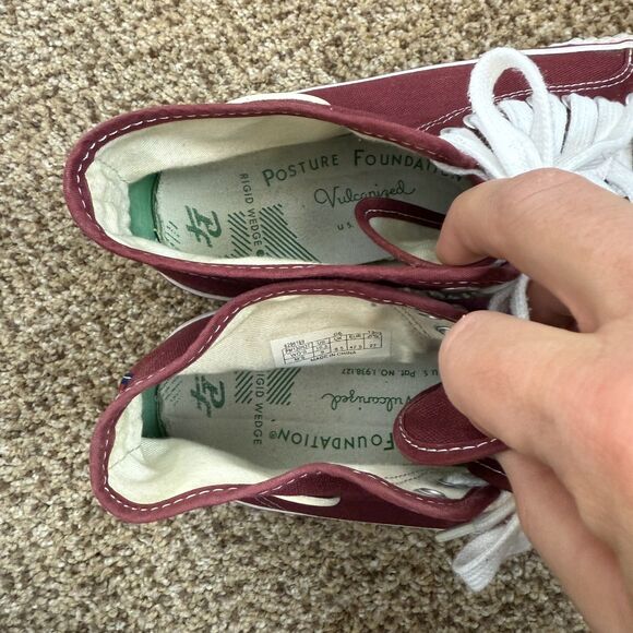 PF Flyers Center Hi Shoes Mens 9 Womens 10.5 Burgundy Canvas High Top Classic - Picture 10 of 13
